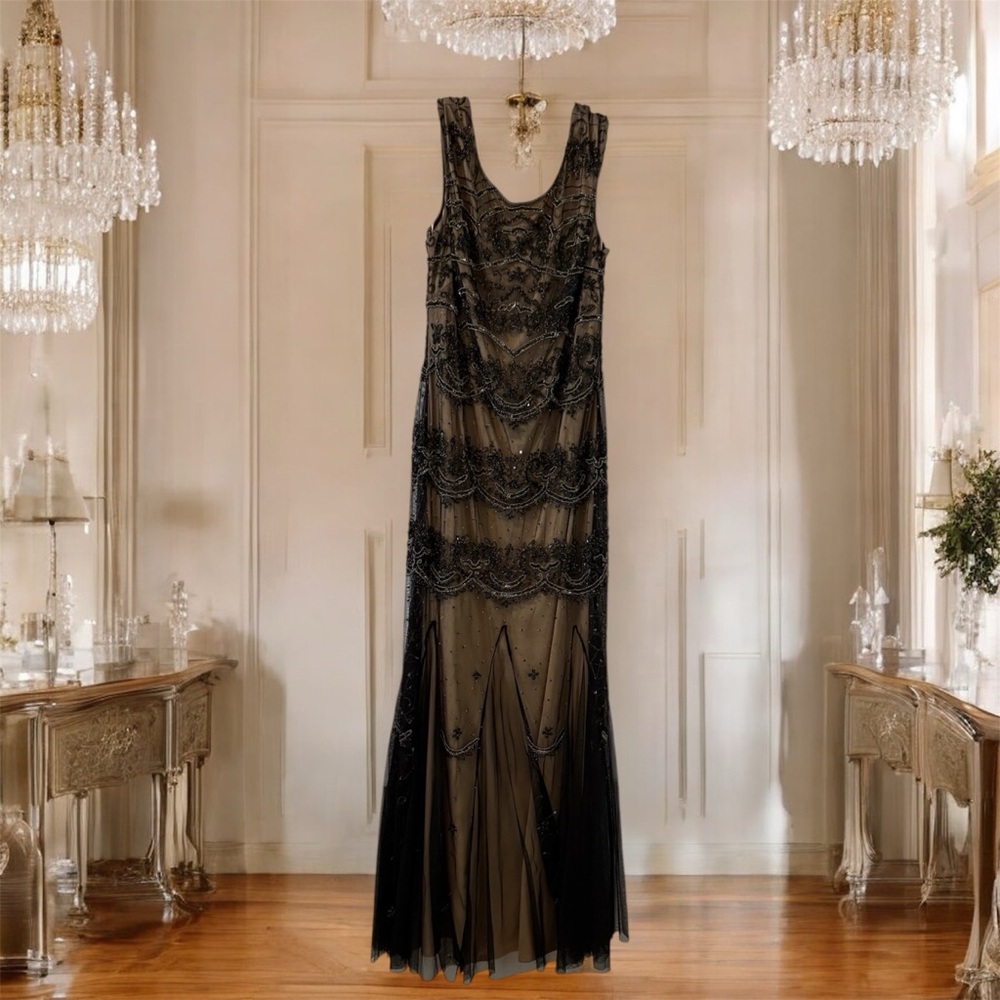Adrianna Papell Elegant Beaded Evening Gown